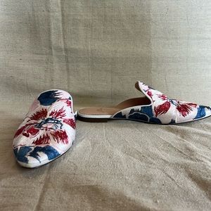 J. Crew Embroidered Ingalls Floral Marina Mule | Cobalt/Pink | 6.5